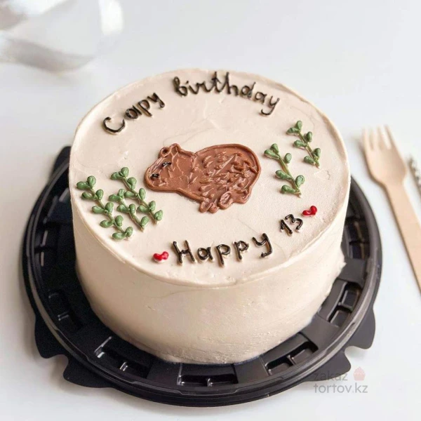 Бенто - торт "Happy Birthday мишка в лесу"